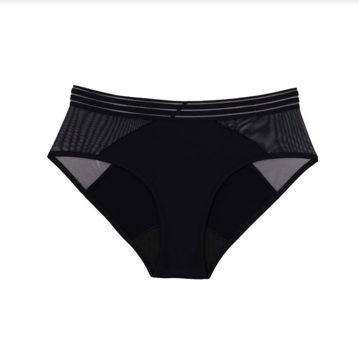 Saalt Period Underwear - Leakproof Mesh Hipster - XS / Volcanic Black