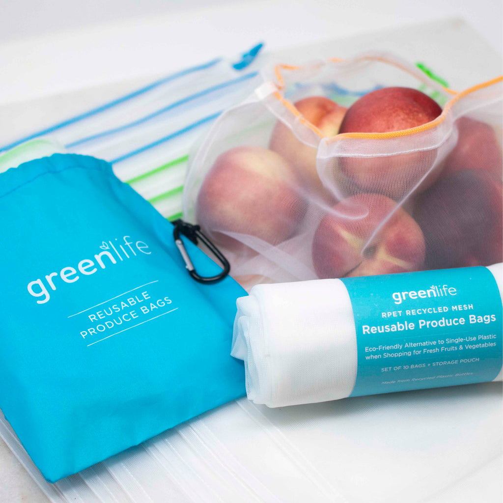 Keep it Fresh Produce Bags - 30 Reusable BPA Free Freshness Green Bags &  Twist Ties - Keeps Fruits, Veggies, and Flowers Fresher Longer